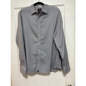 UNTUCKit Shirt Men's XL Wrinkle Free Two Ply Cotton Italy Button Down Gray